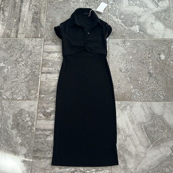 Helmut Lang Revolve* Back-Cut Out Cardigan Dress in Black, NWT, Size S - Picture 4 of 11